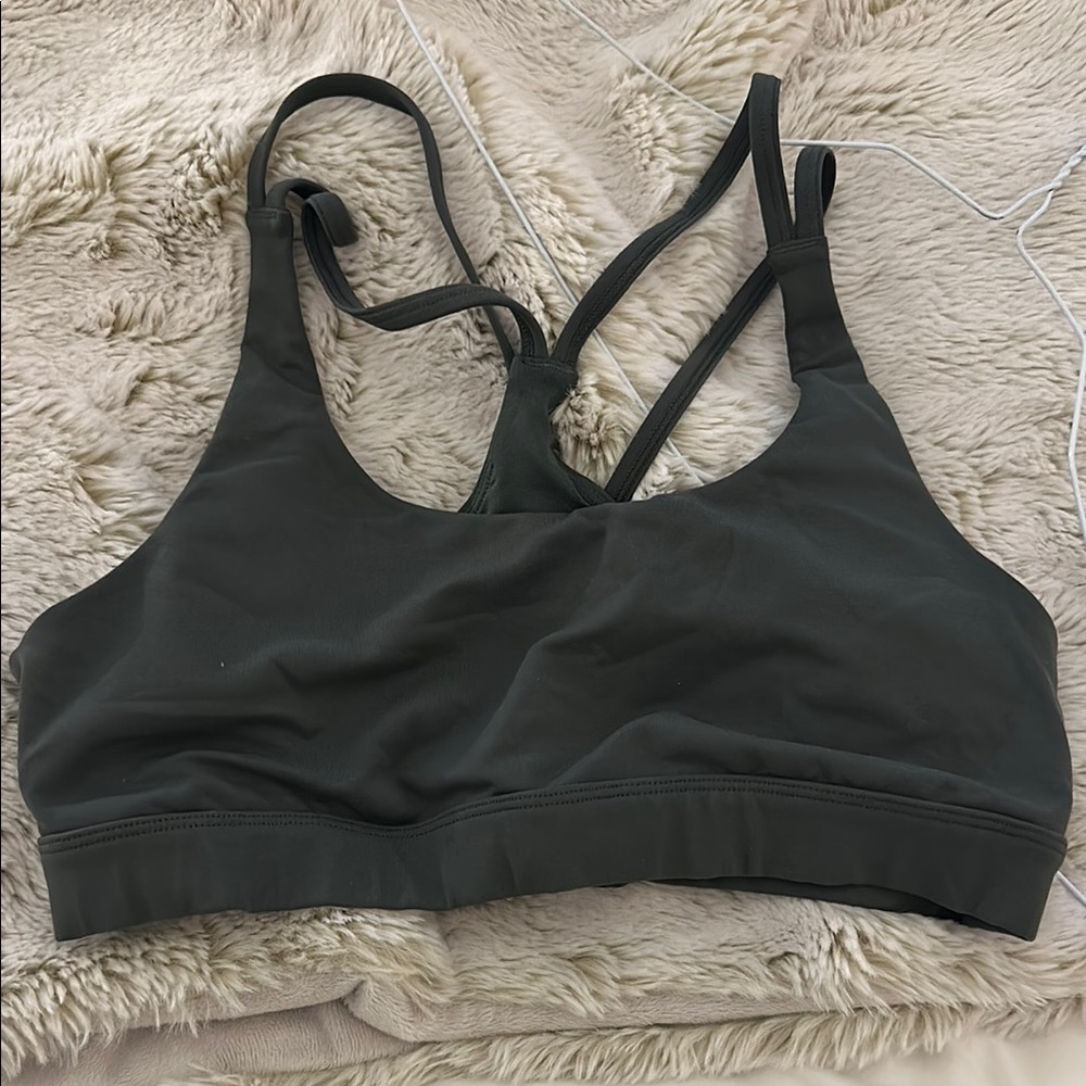 Women's Alo yoga green Sports Bra